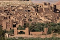 Ait Ben Haddou ksar Morocco, ancient fortress seen from high in new town Royalty Free Stock Photo