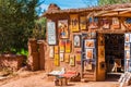 AIT-BEN-HADDOU, MOROCCO - NOVEMBER 12, 2019: Souvenir shop with goods on a city street