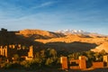 Ait Benhaddou Ksar Kasbah Morocco Africa in sunset Royalty Free Stock Photo