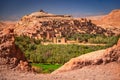 Ait Benhaddou, Morocco. Famous ancient clay built village in High Atlas Mountains, North Africa