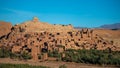 Ait Benhaddou, Ouarzazate, Morocco - November 28, 2022: View of a traditional Moroccan kasbah Ait Benhaddou