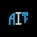 AIT letter logo design on black background.AIT creative i