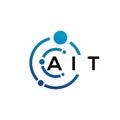 AIT letter logo design on black background. AIT creative initials letter logo concept. AIT letter design