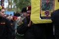 Hezbollah fighters in military clothes during Funeral of Hezbollah Royalty Free Stock Photo