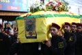 Hezbollah fighters in military clothes during Funeral of Hezbollah Royalty Free Stock Photo