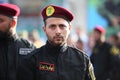 Hezbollah fighters in military clothes during Funeral of Hezbollah Royalty Free Stock Photo