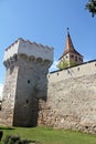 Aiud Fortress - walls and church Royalty Free Stock Photo