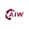 AIW creative minimalist letter logo. AIW unique vector initials alphabet letter logo design Royalty Free Stock Photo