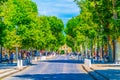 AIX-EN-PROVENCE, FRANCE, JUNE 18, 2017: People are strolling on cours Mirabeau in the center of Aix-en-Provence, France Royalty Free Stock Photo