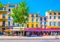 AIX-EN-PROVENCE, FRANCE, JUNE 18, 2017: People are strolling on cours Mirabeau in the center of Aix-en-Provence, France Royalty Free Stock Photo