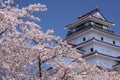 Aizuwakamatsu Castle and cherry blossom