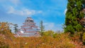 Aizu-Wakamatsu Castle with cherry blossom in Aizuwakamatsu, Japan