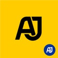 AJ letters symbol. A and J letters ligature.