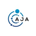 AJA letter logo design on black background. AJA creative initials letter logo concept. AJA letter design