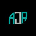 AJA letter logo design on black background.AJA creative initials letter logo concept.AJA letter design