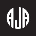 AJA letter logo design on black background.AJA creative initials letter logo concept.AJA letter design