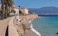 Ajaccio beach cityscape. Corsica island, France Royalty Free Stock Photo