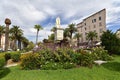 The statue of Napoleon Bonaparte in Foch square in Ajaccio, Corsica, France Royalty Free Stock Photo