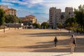 Ajaccio, Corsica, France - October 26, 2022, Square for national holidays in front of the monument dedicated to Napoleon