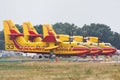 Fleet of Securite Civile Canadair CL-415 water bombers