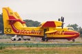 Fleet of Securite Civile Canadair CL-415 water bombers Royalty Free Stock Photo