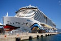 Aida Cosma cruise liner in stopover in the port of Ajaccio, Corsica island