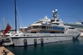 Skat is a luxury yacht, 233 ft long, owned by Charles Simonyi, a former Microsoft software engineer. It moored in