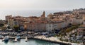 Ajaccio, France -October 26, the port with promenade of Ajaccio on Corsica island Royalty Free Stock Photo