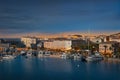 Ajaccio marina and port at night, Corsica Island.