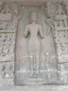 Ajanta caves of lord buddha in ajanta wall panting