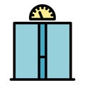 Ajar elevator doors icon color outline vector Royalty Free Stock Photo