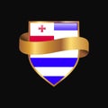 Ajaria flag Golden badge design vector Royalty Free Stock Photo