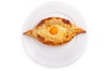 Ajarian khachapuri Georgian cheese pastry Royalty Free Stock Photo