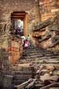 View of stairs at Ajaygarh Fort, Panna, Madhya Pradesh, India