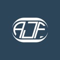 AJF abstract monogram logo design. AJF monogram unique modern flat abstract letter logo design Royalty Free Stock Photo