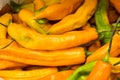 Aji amarillo, yellow chili pepper from South America, Arequipa, Peru. Natural market look Royalty Free Stock Photo