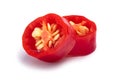 Aji Cristal sliced Capsicum baccatum, paths Royalty Free Stock Photo