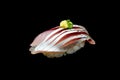 Aji Sushi or raw horse mackerel fish on Japanese rice.Japanese tradition food Royalty Free Stock Photo