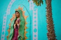 Ajijic, Jalisco, Mexico - January 15, 2021: The Virgin Guadalupe statue