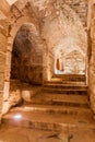 AJLOUN, JORDAN - MARCH 22, 2017: Interior of Rabad castle in Ajloun, Jorda