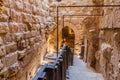 AJLOUN, JORDAN - MARCH 22, 2017: Interior of Rabad castle in Ajloun, Jorda