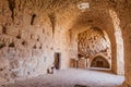 AJLOUN, JORDAN - MARCH 22, 2017: Interior of Rabad castle in Ajloun, Jorda Royalty Free Stock Photo