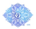 Chakras symbol coloring vector illustration. For logo yoga healing, mandala, meditation, kundalini