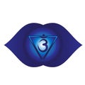 Ajna. Sixth, heart chakra symbol