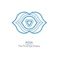 Ajna. The Third Eye Chakra isolated multicolored icon - for yoga studio, banner, poster. Editable concept.