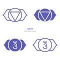 Ajna, third eye chakra symbol. Colorful mandala. Vector illustration Royalty Free Stock Photo