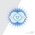 Ajna. Thr Third Eye Chakra isolated multicolored icon - for yoga studio, banner, poster. Editable concept.