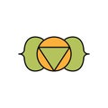 ajna, yoga line illustration colored icon. Signs and symbols can be used for web, logo, mobile app, UI, UX