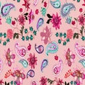 Ajrakh Pattern and block print Pattern with batik print allovers textile pattern Royalty Free Stock Photo