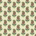 FLORAL PAISLEY WITH BLOCK PRINT DETAIL SEAMLESS PATTERN